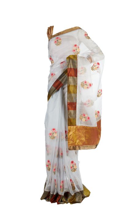kora silk pure saree with blouse
