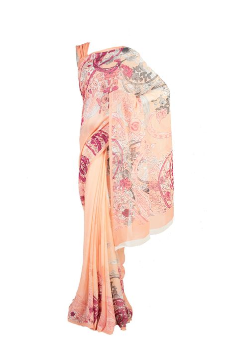 georgette pure silk saree with blouse