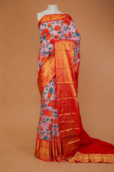 silk pure light old rose pink saree with blouse