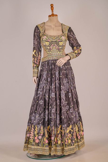 dupion black gown