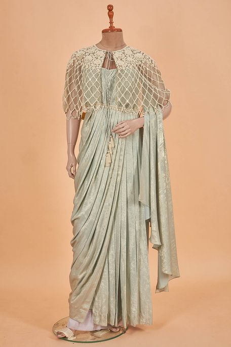 net / tule lycra light steel grey gown
