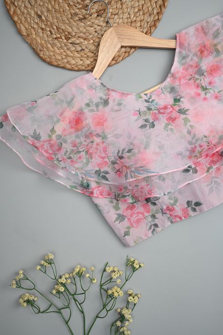 organza light old rose pink blouse ready to wear