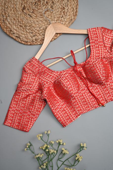 silk blood red blouse ready to wear