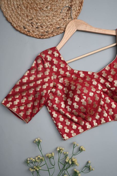 silk maroon blouse ready to wear