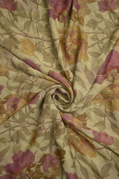georgette henna olive green fabric