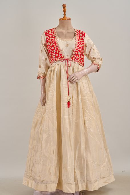 dupion tissue light beige gown