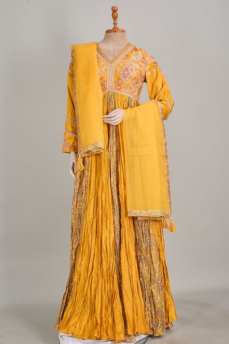 light golden yellow dupion organza gown