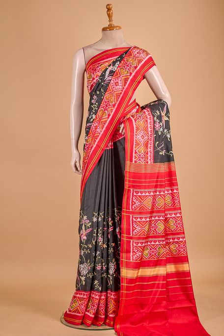 silk black saree with blouse