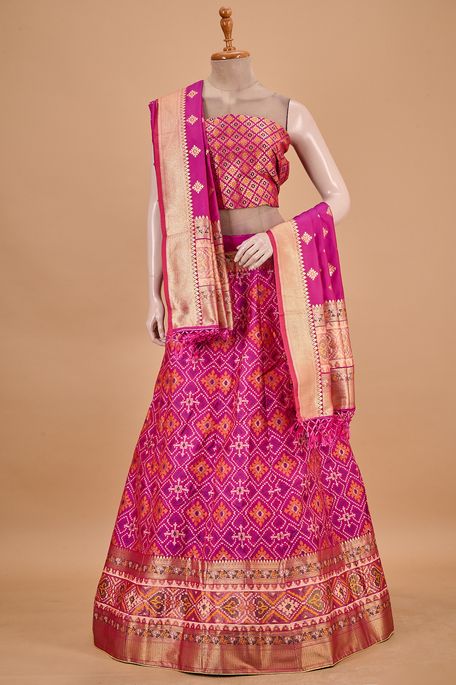 silk light magenta pink ghagra choli custom sizing