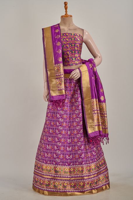 silk purple violet ghagra choli custom sizing