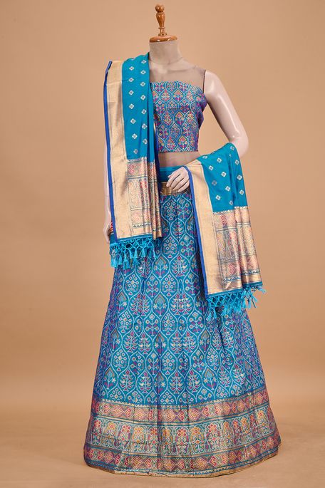 silk sapphire aqua blue ghagra choli custom sizing