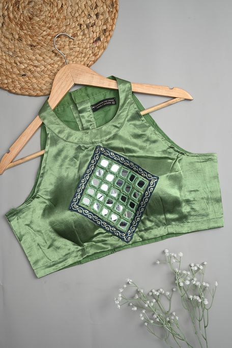 Mashroo olive green ash blouse ready to wear