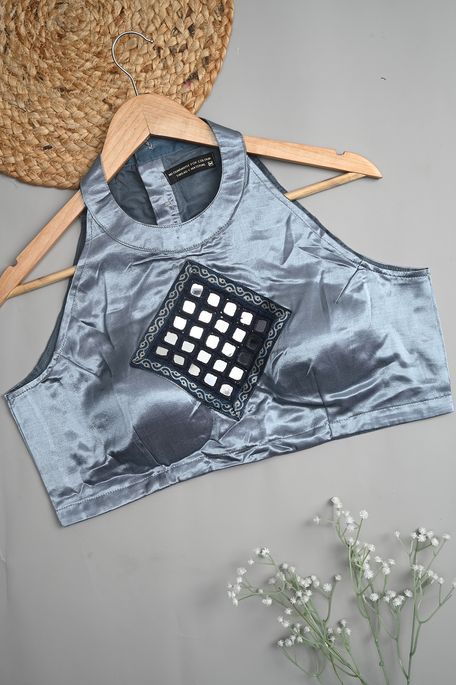 Mashroo dusky blue grey blouse ready to wear