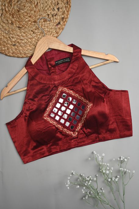 Mashroo maroon blouse ready to wear