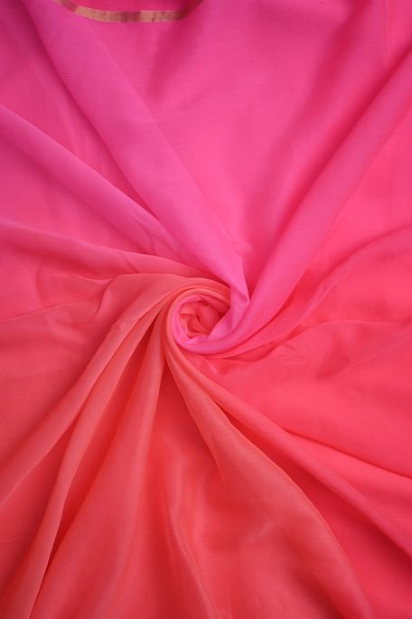chiffon peach fuschia pink salmon pink fabric