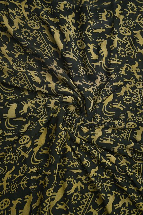 georgette military olive green fabric