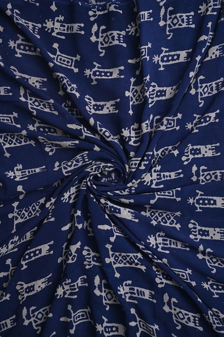 georgette bright pottery blue fabric