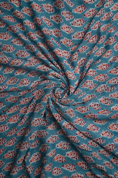georgette sapphire aqua blue fabric