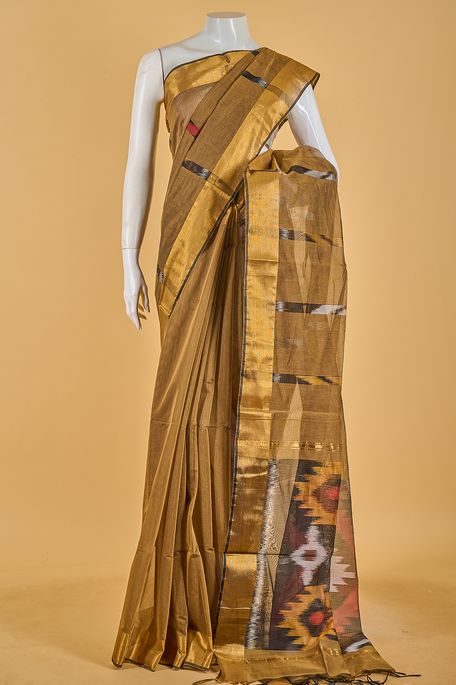 kora cotton dark ash grey saree with blouse