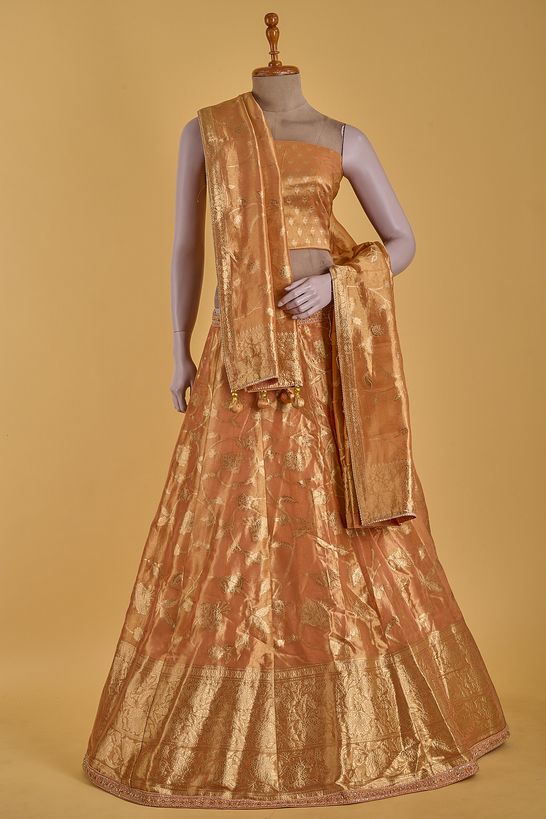 organza tissue light salmon onion pink ghagra choli custom sizing