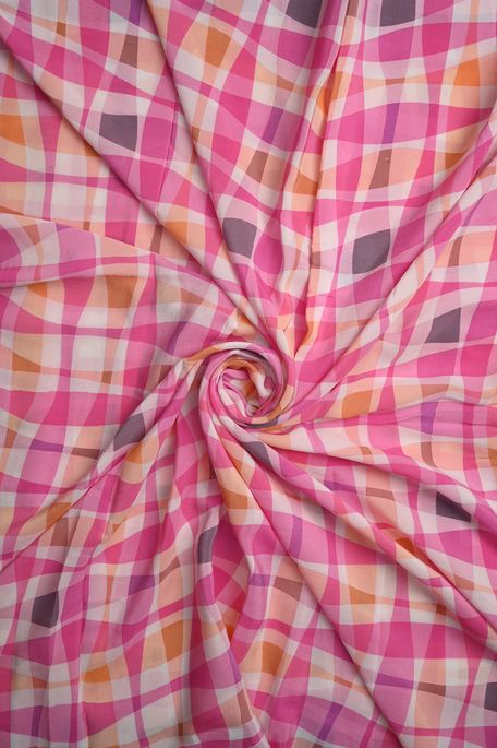 crepe light beige light magenta pink rust fabric