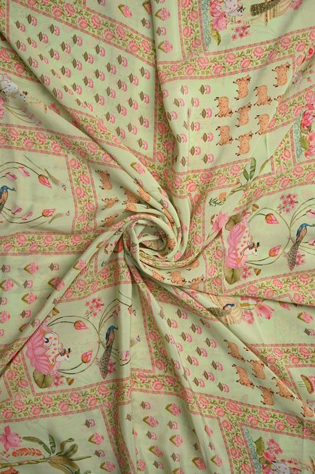crepe cool mint sea green fabric