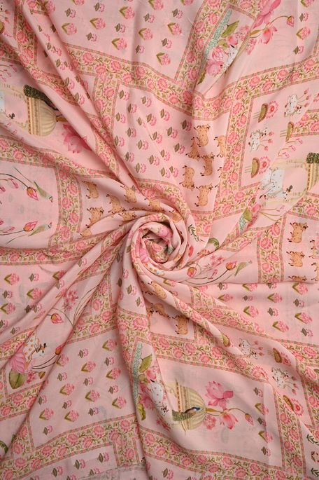 crepe salmon pink fabric