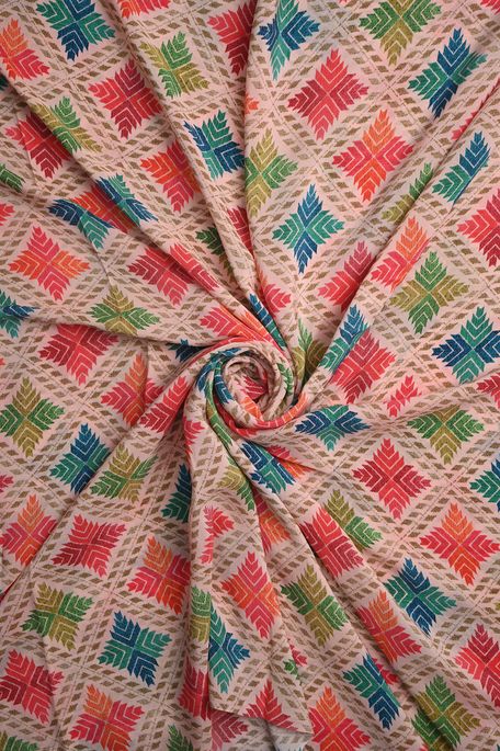 crepe light salmon onion pink fabric