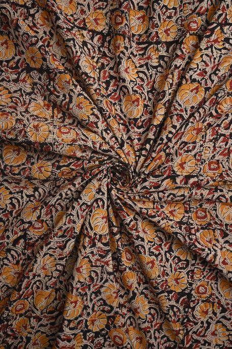 Kalamkari- cotton natural beige tussar fabric