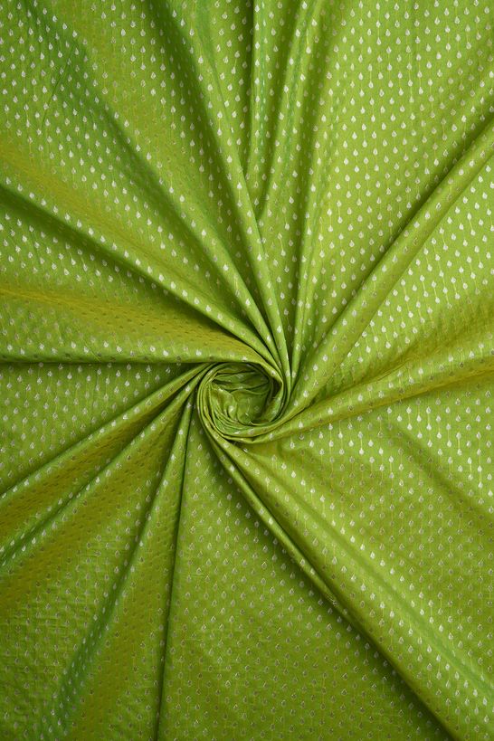silk light parrot green fabric