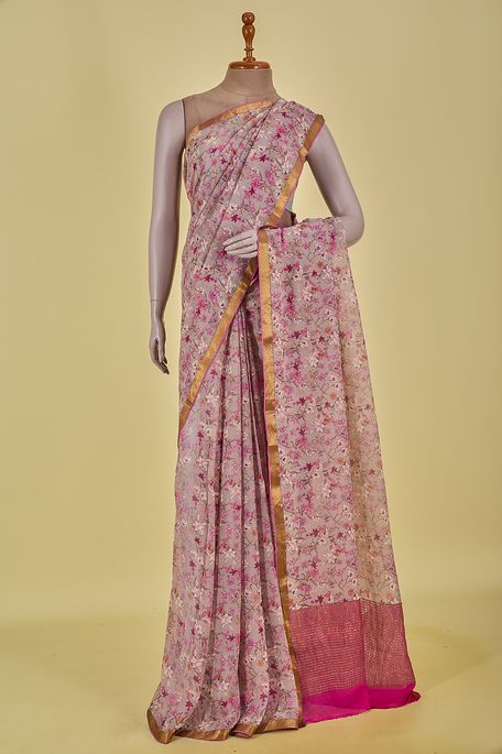 chiffon dark ash grey saree with blouse