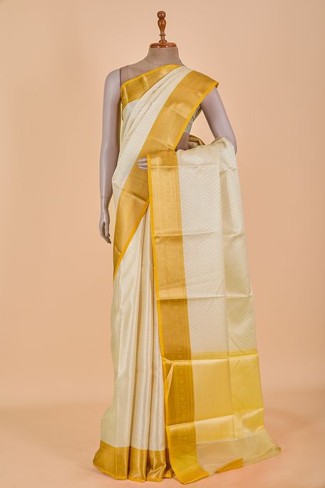 kora silk light beige saree with blouse