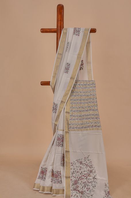 crepe white saree with blouse