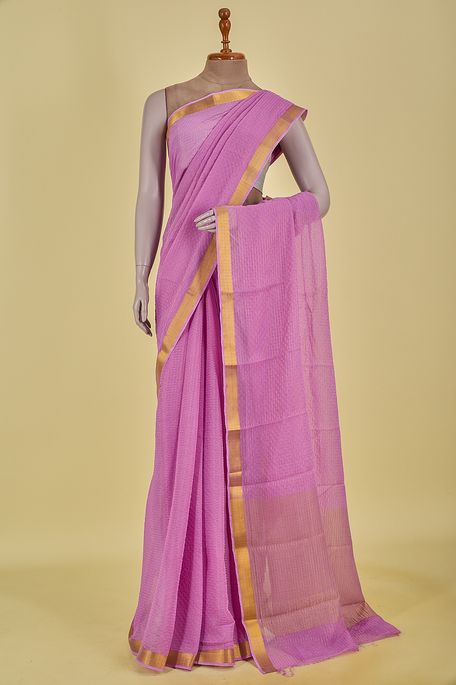 chiffon lavender purple saree with blouse