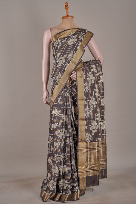 cotton black saree with blouse