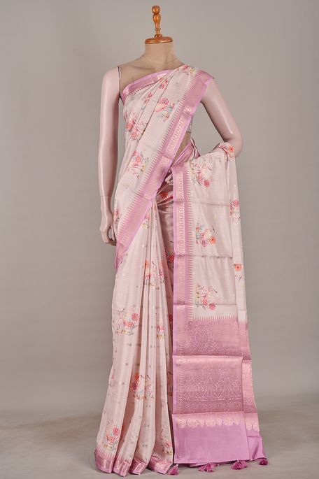 dupion light beige saree with blouse