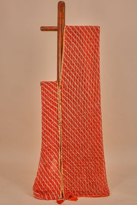 georgette peachy orange saree with blouse