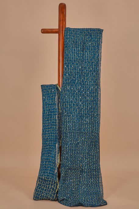 georgette german blue saree with blouse