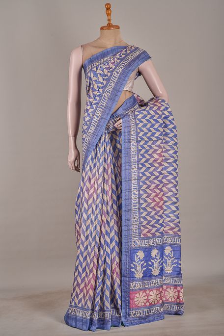 tussar natural beige tussar tinted purple navy blue burgundy purple saree with blouse