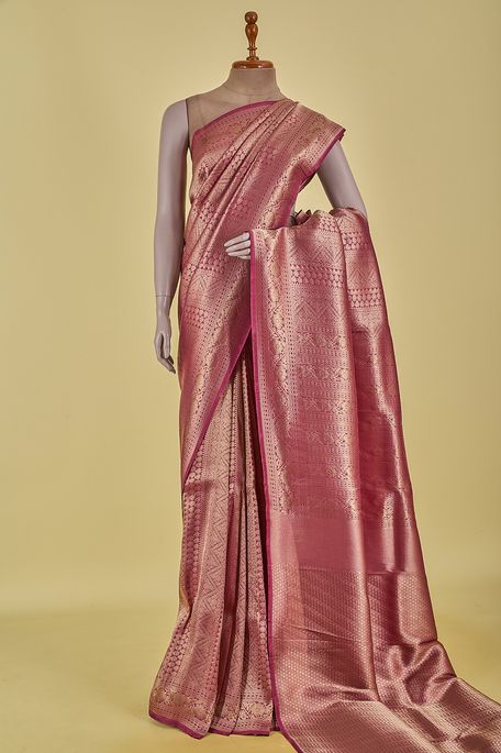 silk magenta pink saree with blouse