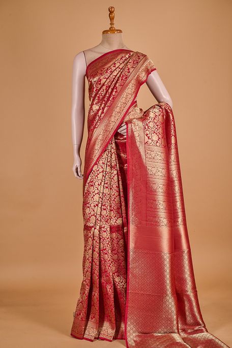 silk maroon saree with blouse
