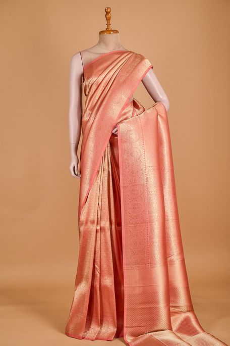 silk light lavender pink saree with blouse
