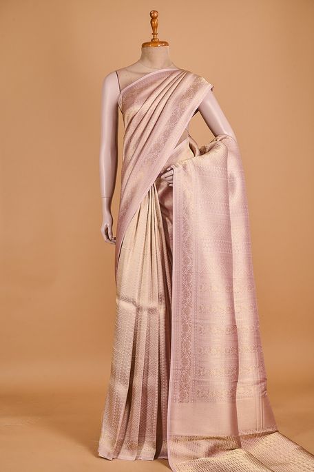 silk light lavender purple saree with blouse