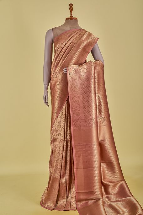 silk onion pink saree with blouse