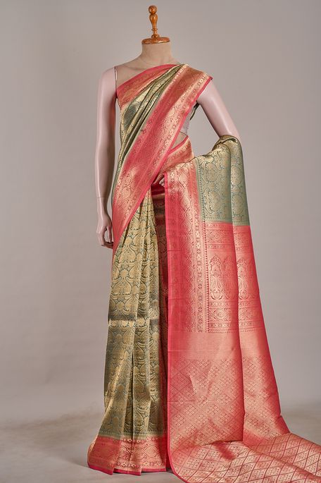 silk light navy blue saree with blouse