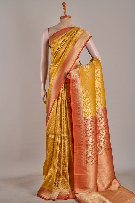 silk dusty orange saree with blouse