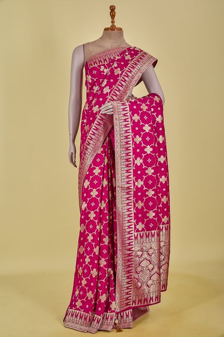 Lehrayia- dupion dark violet purple saree with blouse