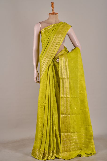 dupion fig green saree with blouse