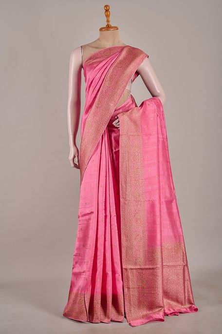 tussar dark lavender pink saree with blouse