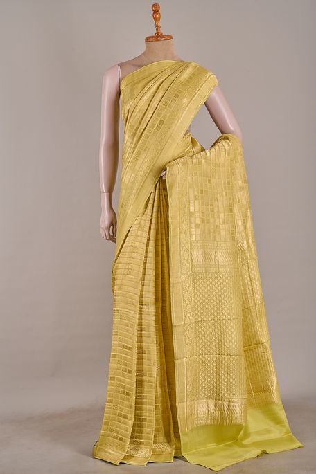 Mysore crepe cool mint sea green saree with blouse